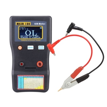 MESR-100 ESR Capacitor Tester Ohm Meter Professional Measuring Internal Resistance of Capacitor Capacitance Circuit Tester Capacitor Meter with SMD Test Clip