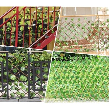 40CM Lifelike Courtyard Railings Garden Decoration Expandable Plant Natural Fence Waterproof Dampproof Paling