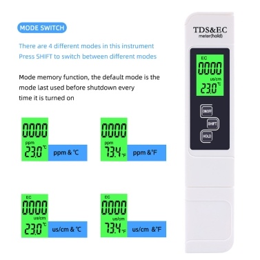 KKmoon 3-in-1 Multifunctional Water Quality Detector Portable TDS Pen Tester EC Meter Accurate Water Quality Measurement Tool