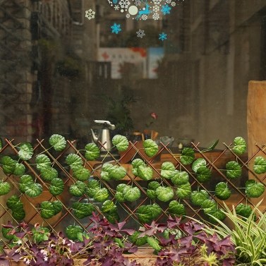 Expandable Courtyard Fence Home Retractable Artificial Garden Fence Gardening Decorative Tools Home Yard Balcony Fence (  big scindapsus leaves)