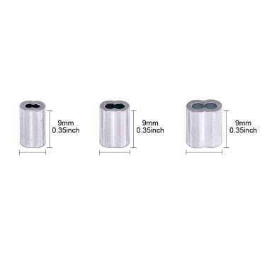 150PCS/300PCS (Optional) Portable Aluminum Double Crimping Loop Easy To Use Three Different Size Anti-corrosion Anti-rust