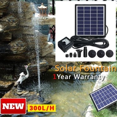 Solar Powered Fountain Small Garden Floatings Fountain Pool Outdoor Parks Landscape Fish Pond Fountain with Nozzles 6W