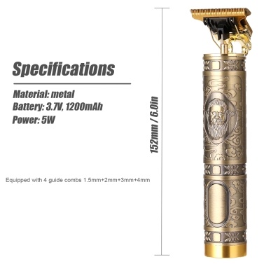 Battery Hair Cutter Professional USB Hair Trimmer Men Rechargeable Electric Powerful Haircut Machine Carving Hair Tool