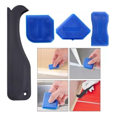 KKmoon 27 PCS Caulking Nozzle Applicator Finishing Tool with Storage Case Caulk Remover Tool Kit 3 in 1 Metal Scraper with 6 Silicone Pads Grout Angle Scrapers for Kitchen Bathroom Door Window Sink Tile