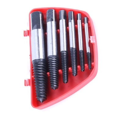 6Pcs/Set Screw Extractor Serrated Thread Square Head Broken Damaged Screw Bolt Remover Tools