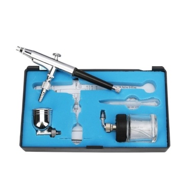Airbrush Gun Gravity and Siphon Feed Airbrush 0.3mm Nozzle 22cc & 7cc Cups for Cake Decorating Model Painting
