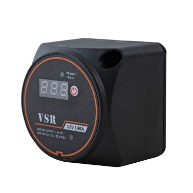 12 V 140A Dual Battery Isolator Battery Isolation Controller Manual/Auto Modes VSR-Voltage Sensitive Relay with Digital Display for ATV UTV Boat RV