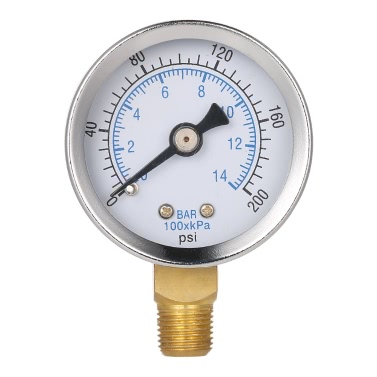 40mm 0~200psi 0~14bar Pool Filter Water Pressure Dial Hydraulic Pressure Gauge Meter Manometer 1/8" NPT Thread