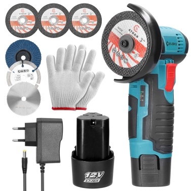 12 V 19500rpm Electric Grinding Tool Multifunctional Angle Grinder Handheld Cutter for Cutting Polishing Ceramic Tile Wood Stone Steel