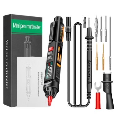 ANENG A3009 Mini Pen Multimeter 6000 Counts Voltmeter VA Reverse LCD Display with Voice Broadcast With Combination Accessories