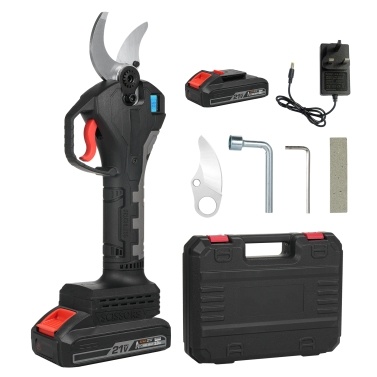 Electric Pruning Shears Cordless Electric Pruning Battery Powered Tree Branch Pruner with Brushless Motor 21V Lithium Battery 30mm-40mm Inch Cutting Diameter LCD Display Screen