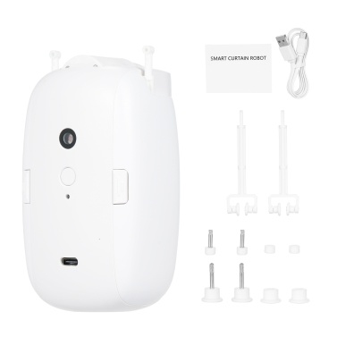Intelligent Curtain Motor Electric Curtain Robot No Wiring Support APP Remote Control Timer Setup Temperature & Light Sensing Compatible  with Alexa Google Home (Used for U-Type T-Type Rod)