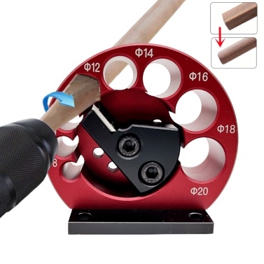 Dowel Maker Jig Kit Aluminum Alloy Square Wood Bar Turning Round Auxiliary Tool Carbide Blade with 8 Different Diameter Turning Holes Electric Drill Milling Dowel Round Rod Auxiliary Tool