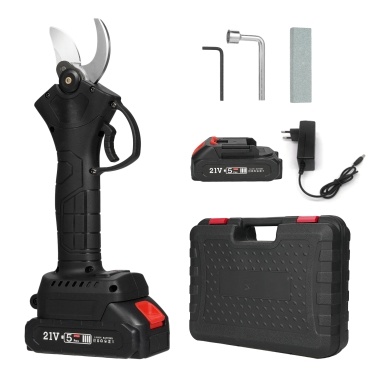 21V Portable Handheld Cordless Electric Pruning Shears with Carry Case Rechargeable 2000mAh Lithium Battery & Charger Powered Tree Branch Pruner Garden Clippers 30mm Max Cutting Diameter
