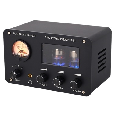 SA-1000 Audiophile Tube Preamplifier Audio HiFi Electric Tube Amplifier 4 Inputs 2 Outputs Audio Interfaces Lossless Audio Switching Amplifier Built-in 5532 Chip