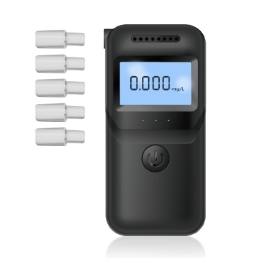 MR997 Handheld Alcohols Tester Portable High-Precise Alcohols Detector Compact Breath Blow Tester High-Sensitive Electronic Breathalyzer LCD Display with Three Indicator Lights