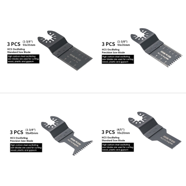 KKmoon 12pcs Wood Oscillating Multi Tool Quick Release Saw Web for Fein Multimaster Makita Bosch Craftsman Porter Rockwell Cable Black & Decker Ridgid Ryobi Makita Milwaukee Chicago Multitool Accessory