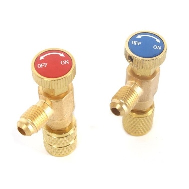 R22 Refrigerant Charging Valve 1/4 Inches - 1/4 Inches Copper Flow Control Valves Copper and Fluorine Safety Valve