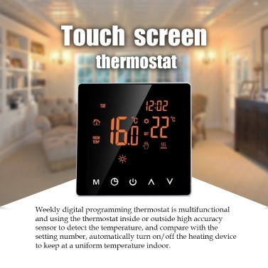 Large Power Intelligent Temperature Controller Touching Screen Weekly Circulation Programming System Thermostat Anti-flammable PC Housing Material