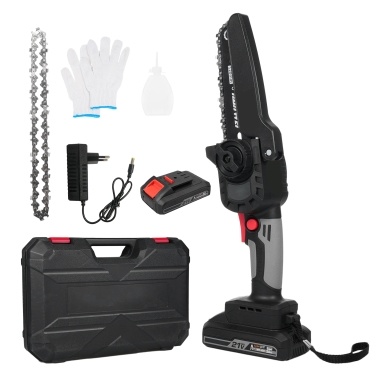 Mini Chainsaw 6-Inch Chain Saw with 21V 2000mAh Batteries Portable Handheld Electric Chain Saw Double Safety Lock Cordless Chainsaw for Wood Cutting Tree Trimming DIY Projects Gardening Camping