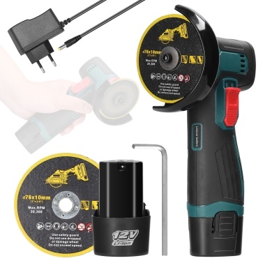 3inch Electric Grinding Tool Brush Motor Multifunctional Angle Grinding Machine Handheld Lithium Cutter Utility Power Tool for Cutting Polishing Ceramic Tile Wood Stone Steel