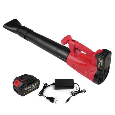 21V Electric Leaf Blower 6 Speed Mode Lightweight Leaf Blower for Patio Cleaning Lawn Care Leaves and Dust Blowing (2 Batteries)