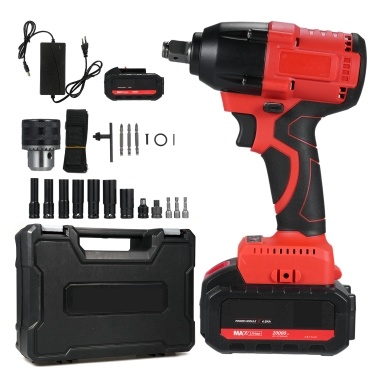 21V Impact Wrench Max Torque 350N.m Brushless 2800RPM Impact Driver with 2Pcs 4.0Ah Battery and Charger