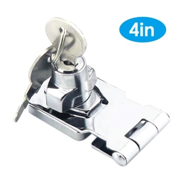 Door Lock Latch Cabinet Locks with Keys Hasp Lock Chrome Plated Garage Door Hasp Lock Staple Security Lock