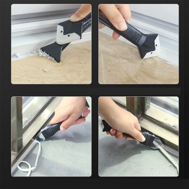 KKmoon Three-in-one Shoveling Device Caulking Tool Silicone Squeegee Angle Glass Glue Angle Scraper Shovel Glue Scraper Angle Squeegee Blade