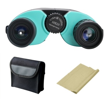Beileshi Binocular Telescope Porro Prisms 10X25 HD Telescope Compact High Definition for Outdoor Fishing Traveling Bird Watching Concert Ball Games Blue