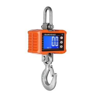 Digital Hanging Scale 1000kg/ 2204lbs Portable Heavy Duty Crane Scale LCD Backlight Industrial Hook Scales Unit Change/ Data Hold/ Tare/ Zero for Construction Site Travel Market Fishing Outdoor Work