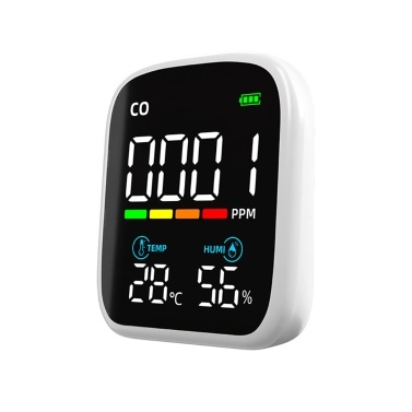 Digital LED Display CO Detector Portable Carbon Monoxide Tester Multifunctional Temperature and Humidity Test Meter Electrochemical CO Sensor Household Air Quality Tester