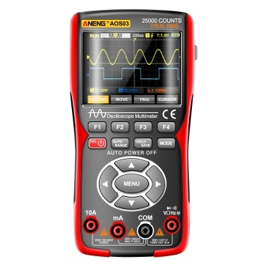 3-in-1 Handheld Oscilloscope Multimeter Signal Generator Dual Channel 50MHz Bandwidth 280MSa/s High Sampling Professional Oscilloscope 25000Count Digital Multimeter Voltmeter