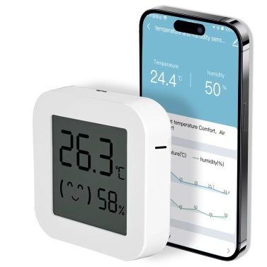 Digital Indoor Thermometer Hygrometer High Accurate Temperature Humidity Gauge Home BT Temperature and Humidity Meter for Home Office Baby Room Greenhouse