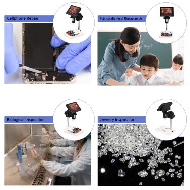 1000X 4.3" LCD Display Portable Microscope 720P LED Digital Magnifier