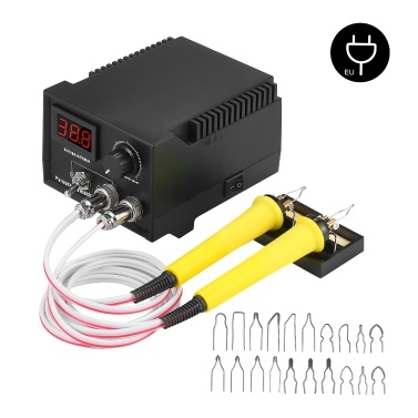 60W 220V 29PCS Woodburner Wood Burning Tool Kit Adjustable 0℃-800℃ Digital Display Woodburning Pyrography Pen Machine Set Electric Soldering Iron with 2PCS Pens + 20PCS Wire Pen Tips + 2PCS Penholders