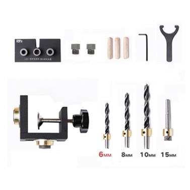 3-in-1 Woodworking Punch Locator Set Pocket Hole Jig Doweling Positioning Hole Puncher Carpentry DIY Tool Kit
