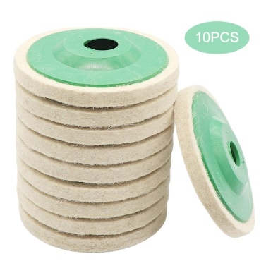10Pcs 4 Inch Round Wool Felt Disc Wheel Pads for 100mm Angle Grinder Buffing Polishing