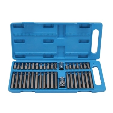 40 in 1 Spline& Hex& Torx Star Bit Socket Set 3/8 1/2''Diameter Long Short Reach Allen Key with Storage Box