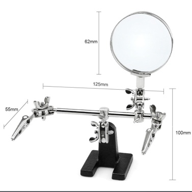 Helping 3rd Hand Soldering Iron Hobby Tool Vise Clamp Magnifying Glass Electricians Tool