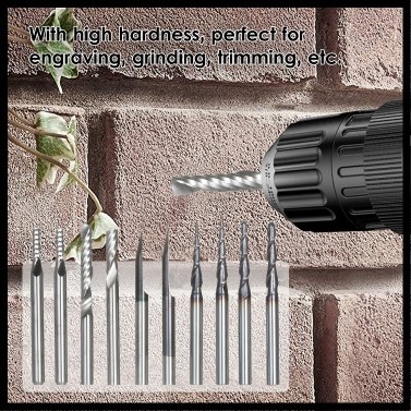KKmoon 10pcs 3.175 Micro-diameter Cutters Micro Milling Cutter Small Diameter Milling Cutting Drill Forming Cutter