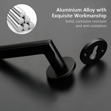 Lever Door Handle LEEDIS Heavy-Duty Round Locking Lever Set with Key Reversible Door Handles for Left or Right 35-45mm