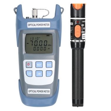 Fiber Optic FTTH Tool Kit Optical Power Meter Fiber Cleaver Wire Stripper Optical Fiber Cold Connection Tools Set with Storage Bag