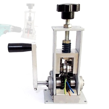 Portable Household Wire Stripper Steel Frame Manual Wire Stripping Tool 1-21mm Cable Peeling Machine with Hand Crank Support Use with Hand Electric Drill