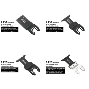 KKmoon 24pcs Oscillating Multi Tool Saw Blade Kit Blades for Dremel Fein Multimaster Makita Bosch Rockwell Sonicrafter Worx Multitool Accessory