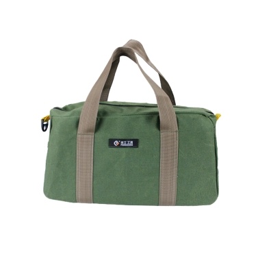 PENGGONG Large Thickened Wear-resistant Maintenance Tool Storage Bag Multifunctional Portable Tool Bag Large Capacity Canvas Bag 16-inch Army Green 168