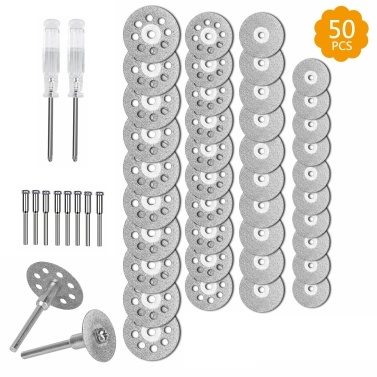 50Pcs Diamond Cutting Wheel Kit for Rotary Tools Die Grinder Metal Cut Off Disc