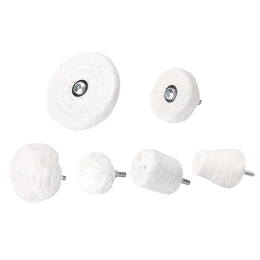 7 PCS White Cloth Car Rims Polishing Wheel Polishing Waxed Wheel 6mm Grinding Heads Handle Diameter Car Detail Cleaning Tools