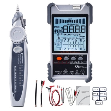 Handheld Portable 2in1 Network Cable Tester Multimeter LCD Display with Backlight Analogs