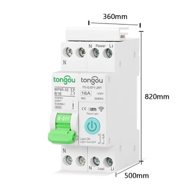 Tuya Wifi Intelligent Circuit Breaker Compatible with Alexa Google Home Voice Control 16A